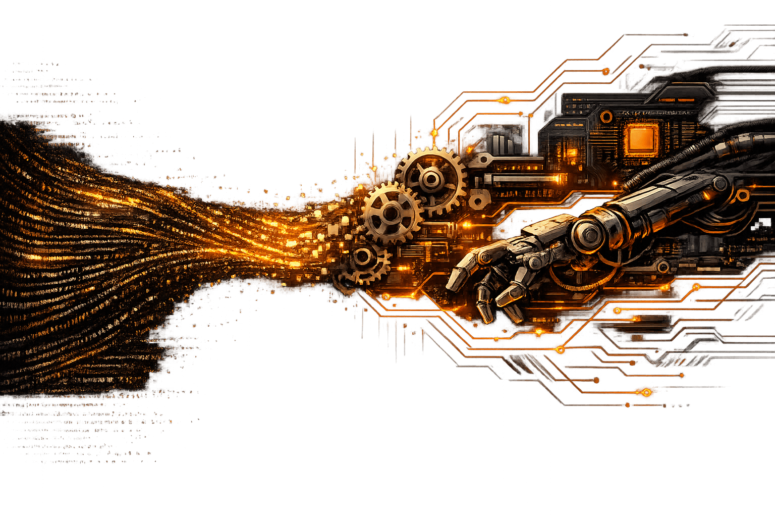 Software to robotics evolution illustration